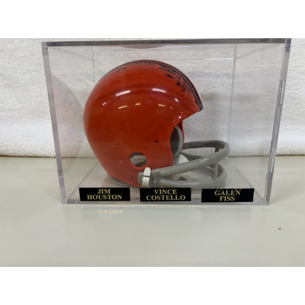 Autographed Cleveland Browns Mini Helmet - Jim Houston - Vince Costello - Galen Fiss 