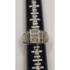 Image 9 : 14K Gold Princess Cut Diamond Cluster Engagement Ring With Channel Set Diamond Wedding Band -TW: 13g