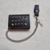 Image 1 : NEW IN PLASTIC Punk or Biker Style Studded Black Leather Wallet with 14" Chain