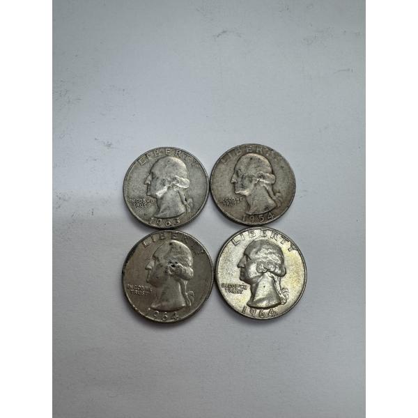 United States 90% Silver Quarters- $1.00 Face Value - Assorted Dates- Wonderful Condition