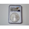 Image 1 : NGC MS70 2021 American Silver Eagle - Eagle Landing T-2 Early Releases - 1 oz .999 Fine Silver