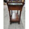 Image 6 : Beautiful Antique Tea Cart on Wheels with Assorted Stainless-Steel Utensils 30x32in