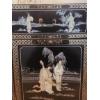 Image 4 : Superb! - Japanese Carved MOP Geisha Girls On Black Enamel & Silver Embellished Side Chest