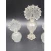 Image 2 : 3 Vintage Glass Perfume Bottles with Stoppers - Gorgeous Leaf Like Designs! 