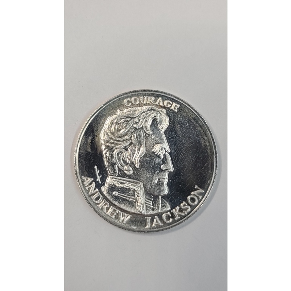 President Andrew Jackson 1/2 Troy Ounce .999 Fine Silver Round Minted By Liberty Lobby