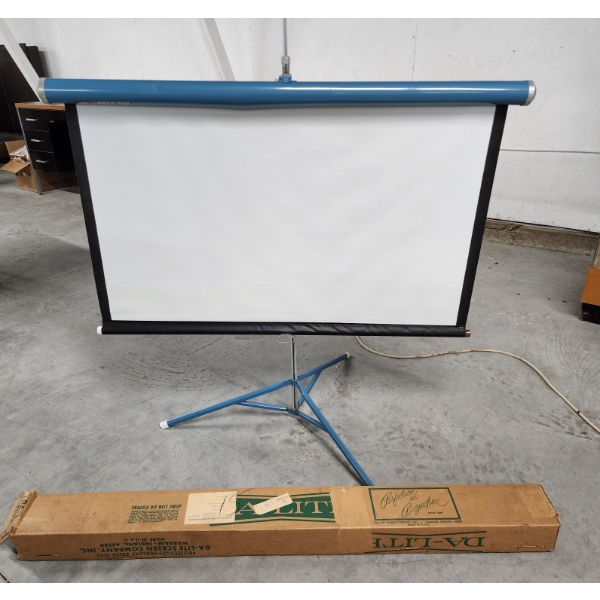 Vintage Da-Lite Flyer Portable Projection Screen with Folding Tripod - Great Condition!