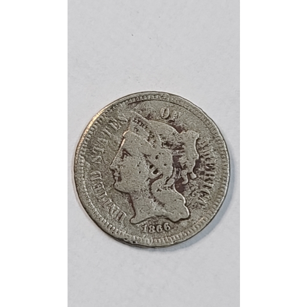 1866 United States 3 Cent Nickel Piece