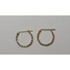 Image 2 : Set Of 14K Yellow Gold Twisted Rope Hoop Earrings - Weight: 1.5g