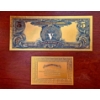 Image 2 : Pure 24k .999 Gold Foil United States 1899 $5 INDIAN CHIEF Large Note  In Pure GOLD With COA