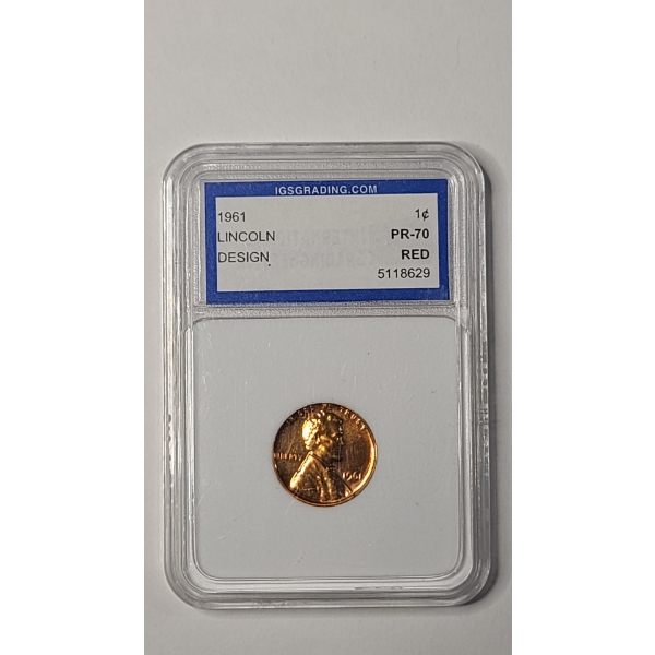 IGS 1961 PR70 RED Lincoln Cent 