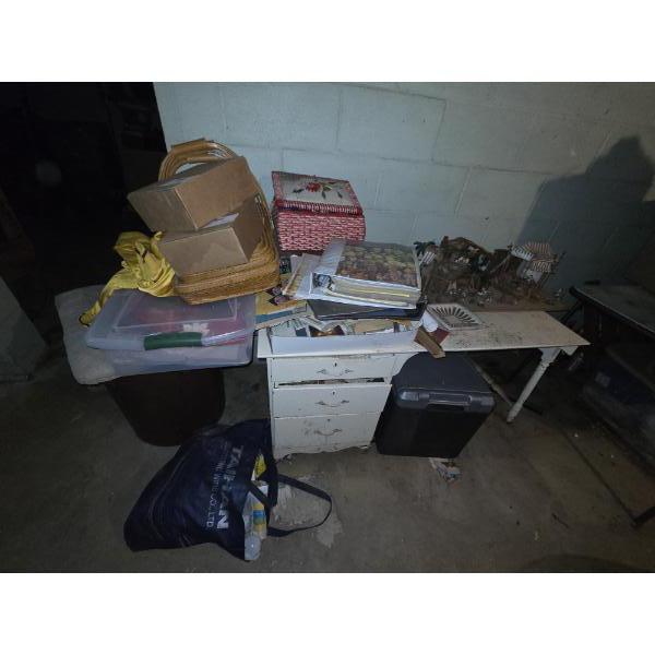 *Pick Up At Louisville Home - No Shipping Available* Vintage Desk, Boxed Items, Sewing Basket & More