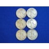Image 1 : x6 Assorted Years Walking Liberty 90% Silver Half Dollars FV: $3.00