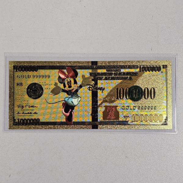 Disney Minnie Mouse And Friends One Million Dollar Gold .999999 Novelty Banknotes