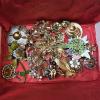 Image 1 : Various Vintage Costume Jewelry Brooches and Pins, featuring Floral Designs and Gold-Tone Finishes