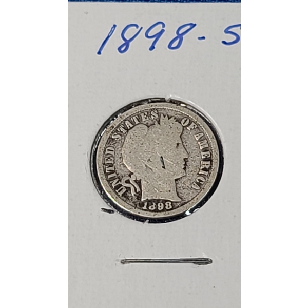 1898-S Silver Barber Dime