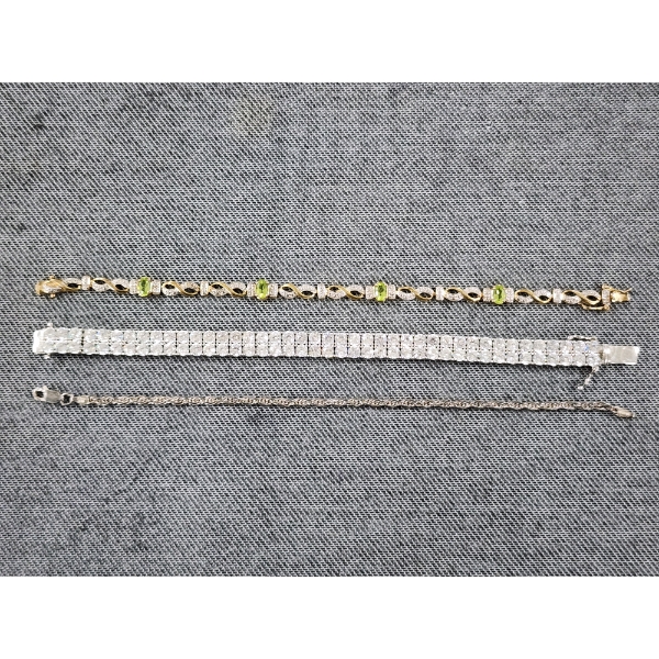 Three Sterling Silver Bracelets Weighing Total of 43 Grams
