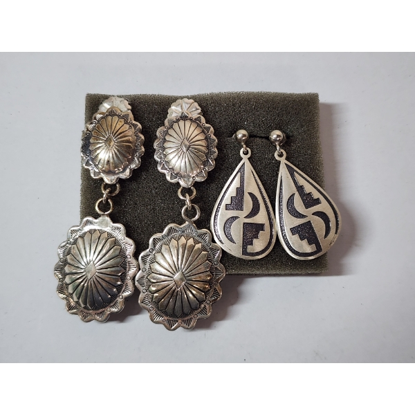 Western-Style Sterling Silver Dangle Earrings - TW: 17.6g