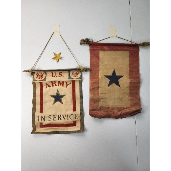 Vintage U.S. Army Service Flags & Star Patch 