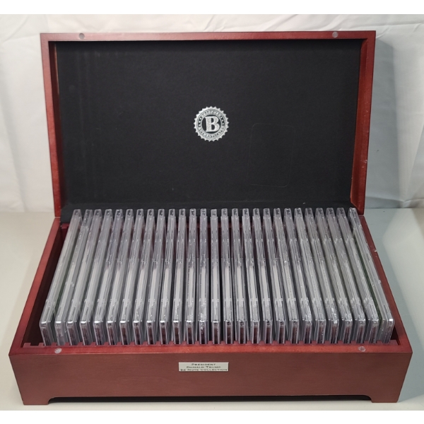 The Bradford Exchange Mint President Donald Trump $2 Note Collection In 16" x 9" Wooden Case