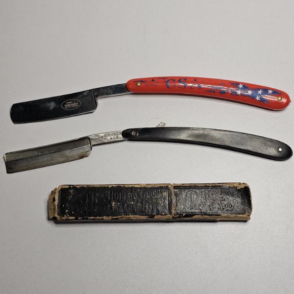 Two U.S. and Germany made Vintage Straight Razors and Storage Case