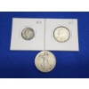 Image 1 : 3 90% Silver U.S. Coins: 1940-D Mercury Dime, 1963 Washington Quarter, & 1920 Walking Liberty Half 