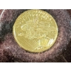 Image 4 : 24KT Solid Gold MINIATURE of the United States 1908 $20 Gold Saint-Gauden's Coin from Columbia Mint