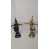Image 2 : (2) Vintage Bronze Brass Copper Thai Teppanom Figures