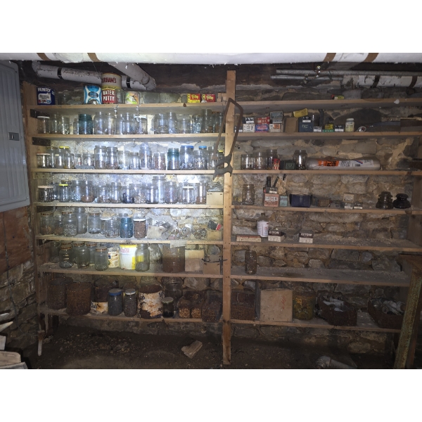 Assorted Jars of Fasteners and More - Full Contents of Shelves - Shelves Not Included