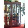 Image 5 : Finest Quality Superb High End Beveled Glass & Mahogany 3 Section Mirrored Display / Curio Cabinet