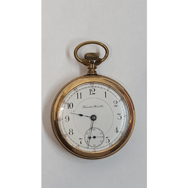 Gold Filled Hamilton Watch Co Size 18s 17j Open Face Pocket Watch - Working Condition Weight: 115.3g