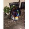 Image 2 : Latimer Signed Iridescent Bowl With Stand & Two Like New Faux Plants