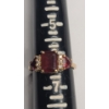 Image 8 : Women's 14K Yellow Gold Emerald Cut Garnet & Diamond Accent Ring - Size 6 - Weight: 2.7g
