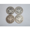 Image 2 : (4) 90% Silver U.S. Barber Quarters - Years 1892, 1909, 1901, 1914 - FV: $1.00