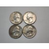 Image 1 : Four 1964 90% Silver Washington Quarters Face Value: $1.00