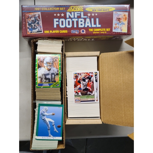 Lot Of Assorted Unsearched Football Cards Including Sealed 1991 Score Football Cards