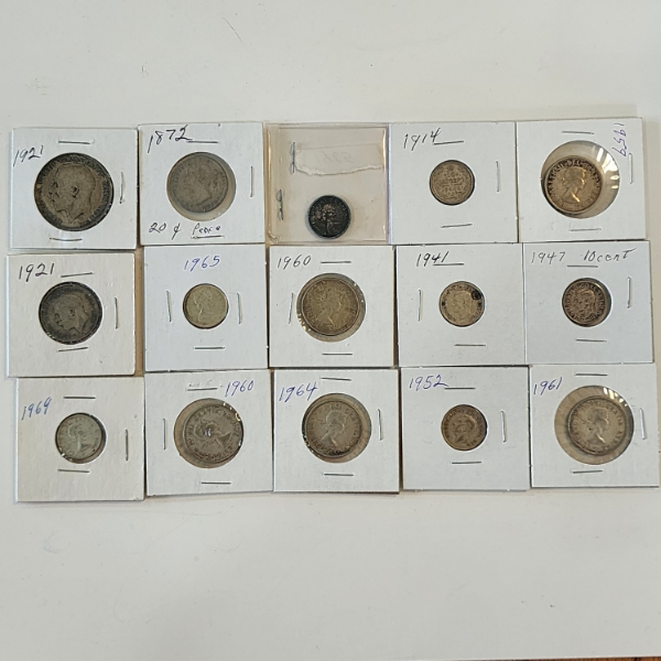 Nice Lot of 15 Assorted World Silver Coins - See Photos! 
