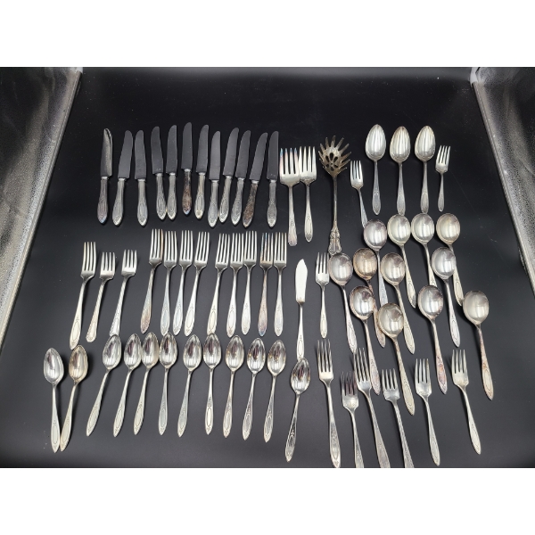 Silver-Plated Silverware - Includes Spoons - Forks - Serving Spoons - Serving Spatula
