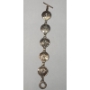 Image 2 : AMPARO Sterling Silver 8" textured Modern Swirl Round Link Toggle Bracelet - Weight: 29.9g 