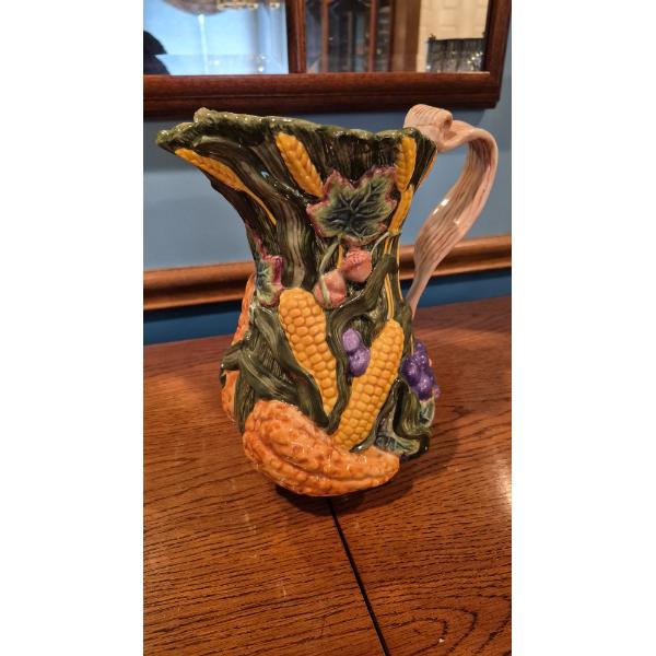Corn Harvest Pitcher 11" Tall - Not F & F But Perfect As Well