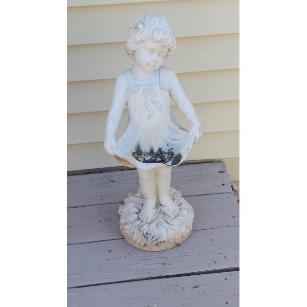 Outdoor Yard Figure - 24"  Cute Young Girl Statue - See Pics 