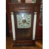Image 6 : Antique Seth Thomas Floral Paneled 25" x 15" Wood Weight Driven Clock - With Chime - See Pics
