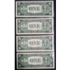Image 2 : U.S. CURRENCY - RARE Tot 4 - 1935 D & E  One Dollar ($1) Blue Seal UNCIRCULATED Silver Certificate's