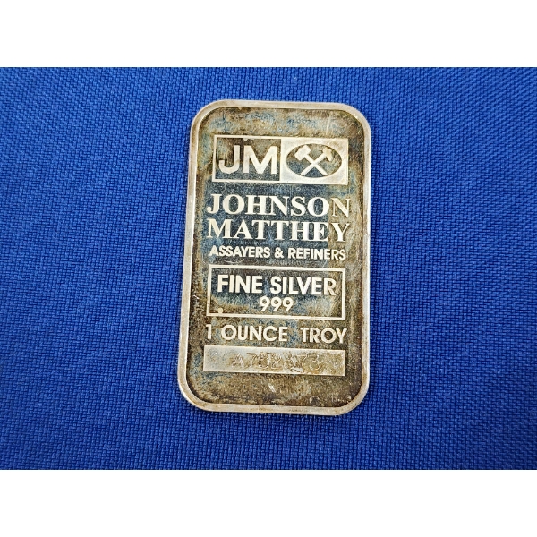Johnson Matthey 1 Troy Ounce .999 Fine Silver Bar