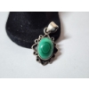 Image 2 : Vintage Sterling Silver Southwestern Inlay Ring & Malachite-Style Pendant TW: 6.6g