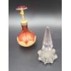 Image 9 : 5 Vintage Perfume Bottles with Stoppers - Very Unique and Fun! Red, Blue, Purple, Clear