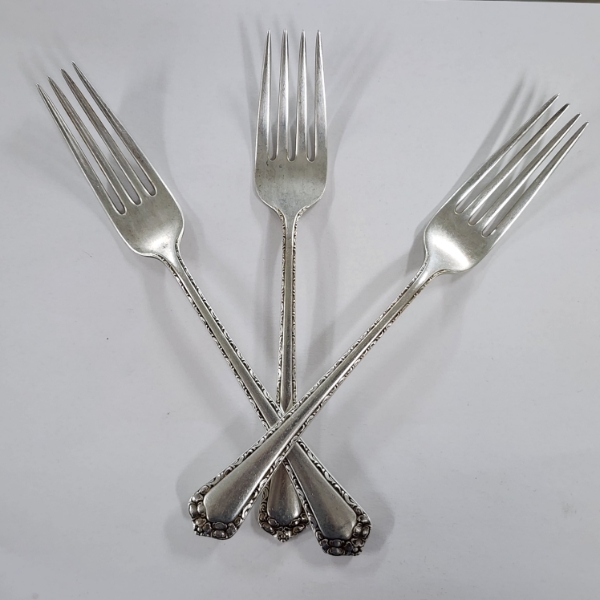 Three Sterling Silver Forks ~ Total Weight 130.4 Grams