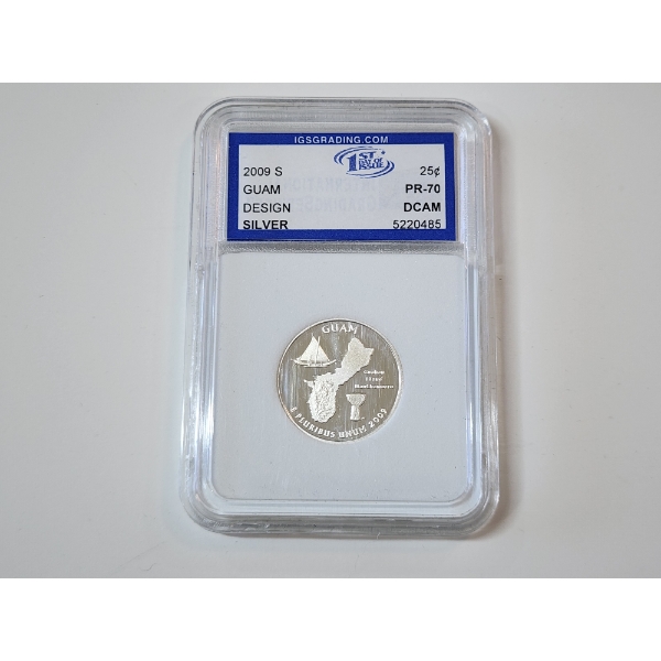 IGS GRADED PR 70 DCAM 2009-S Guam SILVER Quarter