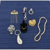 Image 1 : Costume Jewelry - Hair Pin/Comb - Keychains - Ring Size 10 - Necklace