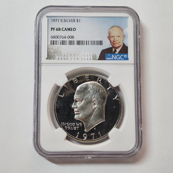 NGC PF 68 Cameo United States 1971-S Silver Eisenhower Dollar 