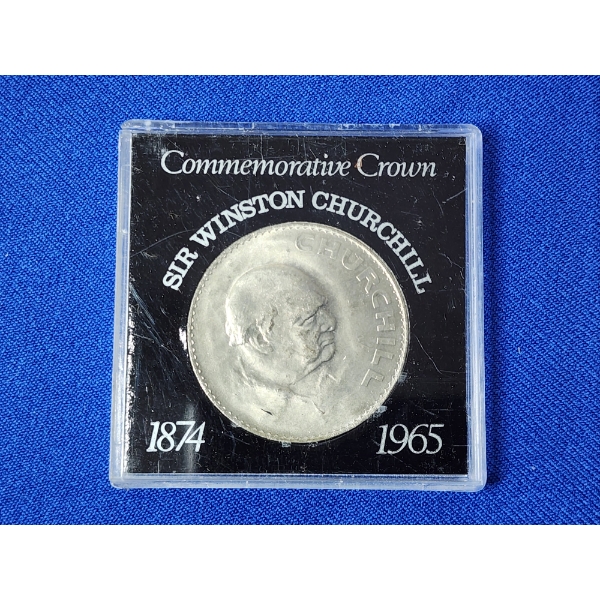 1874-1965 Sir Winston Churchill Commemorative Crown Coin in Display